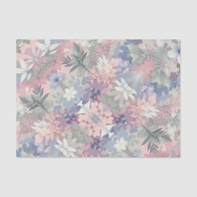 Papel De Seda Primavera floral/tropical/pastel de Pascua (Anverso)