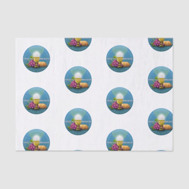 Papel De Seda Primer cáliz y anfitrión de la Santa Comunión (Anverso)