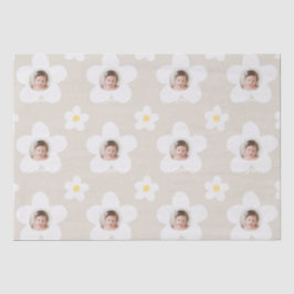 Papel De Seda Primer cumpleaños daisy boho retro terracotta natu