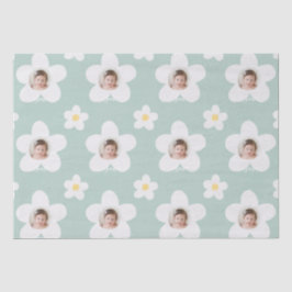 Papel De Seda Primer cumpleaños daisy boho retro turquesa amaril