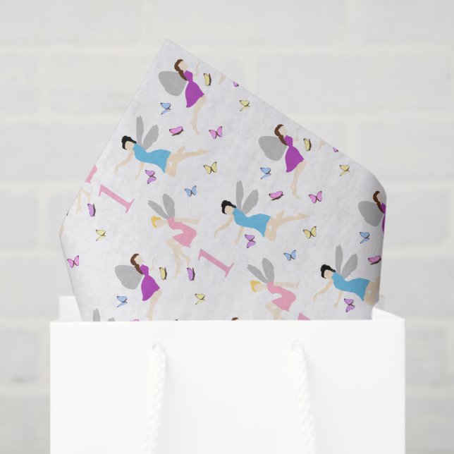 Papel De Seda Primer cumpleaños de hada (Bolsa de regalo)