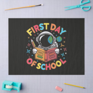Papel De Seda Primer Día de Escuela Astronauta Espacio Regreso a