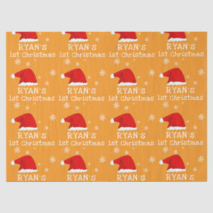 Papel De Seda Primer Navidad de Bebé Sombrero Santa Rojo Copo de