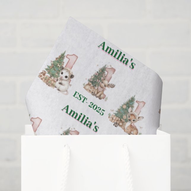 Papel De Seda Primera Navidad de Bebé Boho Occidental  (Bolsa de regalo)
