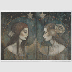 Papel De Seda Primitiva página de arte de la sirena celestial ge