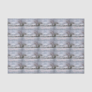 Papel De Seda Primitive Winter Snow Country Rustic Open House