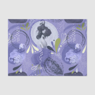 Papel De Seda Primordiales Sirenas Purple Resumen Fondo