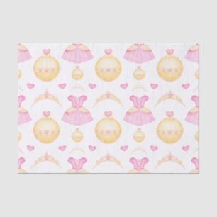 Papel De Seda Princesa de Acuarela Rosa y Dorado Adorable