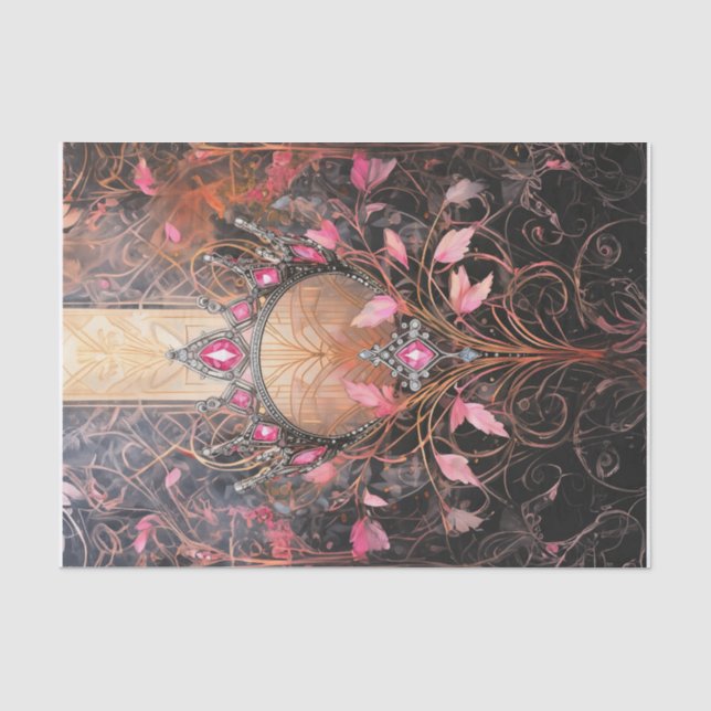 Papel De Seda Princesa del Mundo, Art Deco Real Rosa (Anverso)