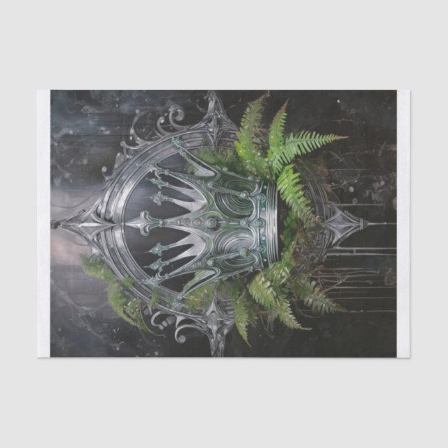 Papel De Seda Princesa Elfa, Corona de Plata de Helechos (Anverso)