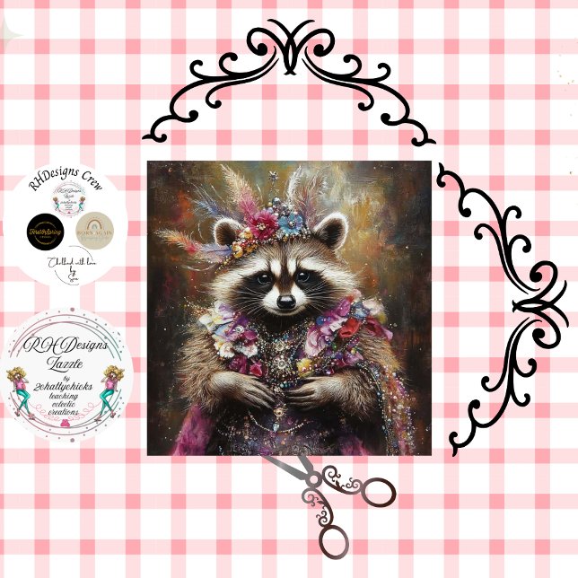 Papel De Seda Princesa Mapache Regio en Rosa Decoupage  (Subido por el creador)