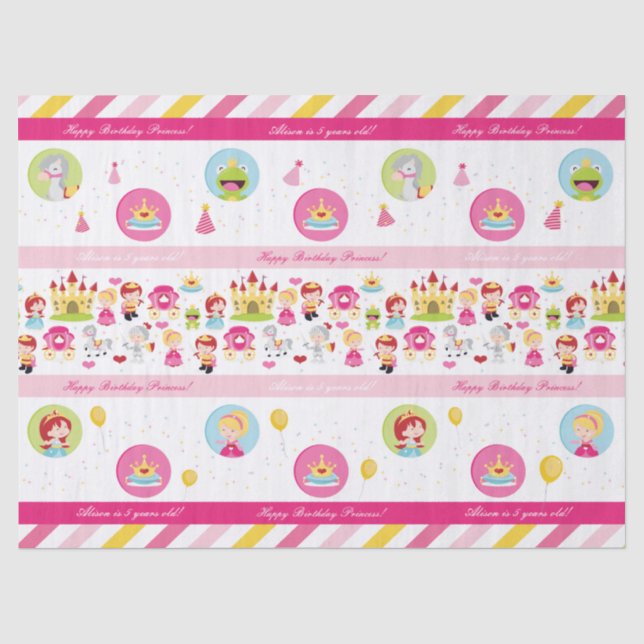 Papel De Seda Princesa papel seda del cumpleaños (Anverso)