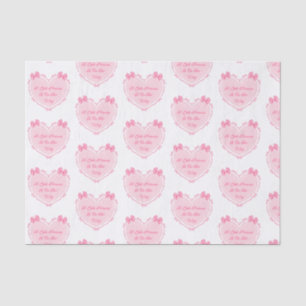 Papel De Seda princesa pequeña, chica bebé ducha corazones rosad