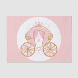 Papel De Seda Princesa Royal Carriage Pink & Gold Birday Party