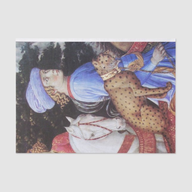 Papel De Seda Procesión de Magus Melchior, Caballos Riders, Gato (Anverso)