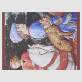 Papel De Seda Procesión de Magus Melchior, Caballos Riders, Gato