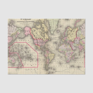 Papel De Seda Proj 2 de Mercator del mundo