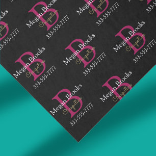 Papel De Seda Promoción Comercial, Nombre, Monograma y Título en