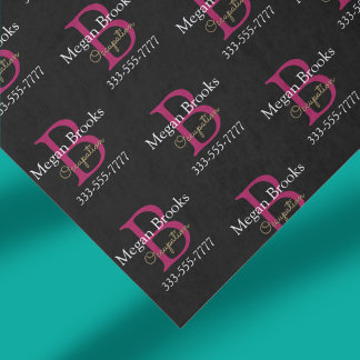 Papel De Seda Promoción Comercial, Nombre, Monograma y Título en