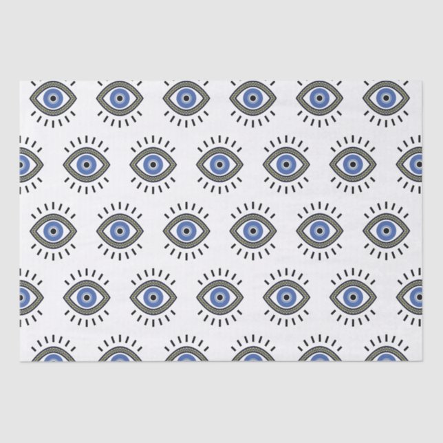 Papel De Seda Protección de ojos malvados, ojo azul griego (Anverso)
