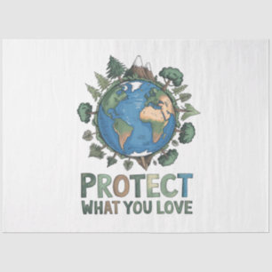 Papel De Seda Proteger lo que amas" Diseño ambiental de la Tierr