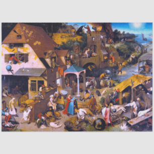 Papel De Seda Proverbios de los Países Bajos, Pieter Bruegel, el