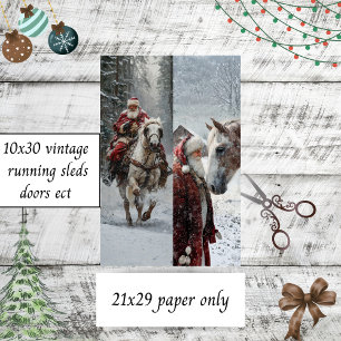 Papel De Seda Proyectos de Decoupage Santa Caballo 10x20