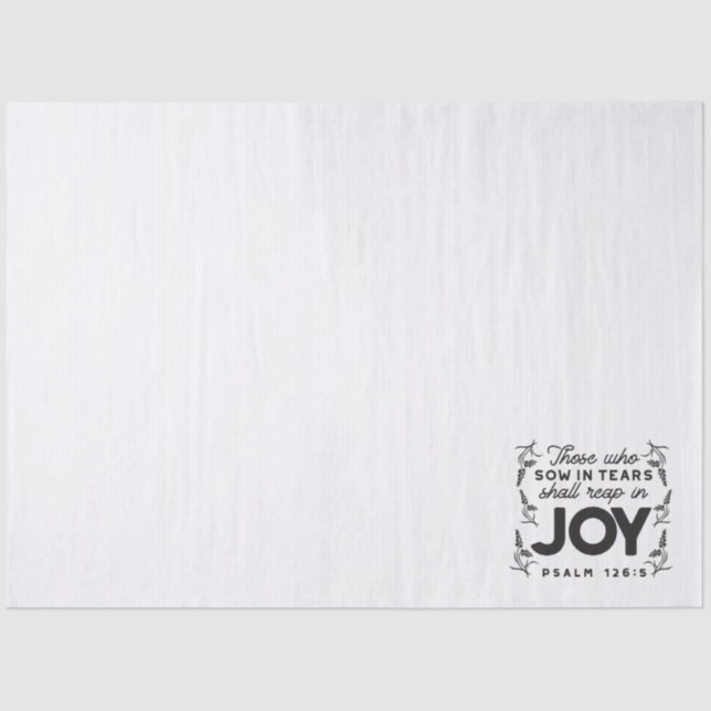 Papel De Seda Psalm 126:5 Scripture Typography – Reap in Joy (Anverso)