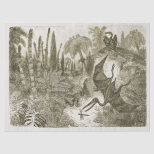 Papel De Seda Pterodactyl Beige de época prehistórica
