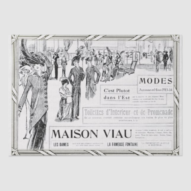 Papel De Seda Publicidad de moda francesa Lady Frame Decoupage (Anverso)