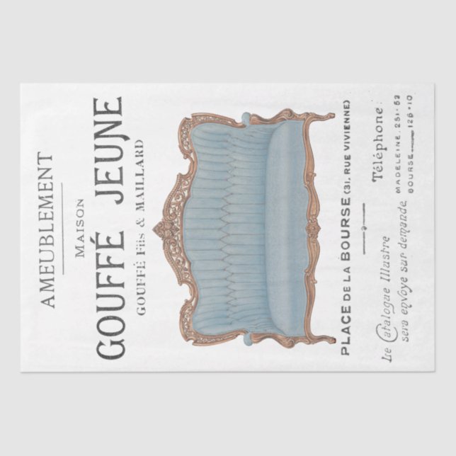 Papel De Seda Publicidad del mobiliario francés Decoración de ép (Anverso)