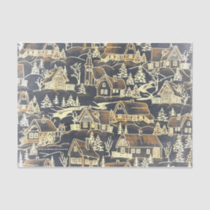 Papel De Seda Pueblo del día de fiesta de las Felices Navidad