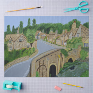 Papel De Seda Pueblo inglés de Cotswolds