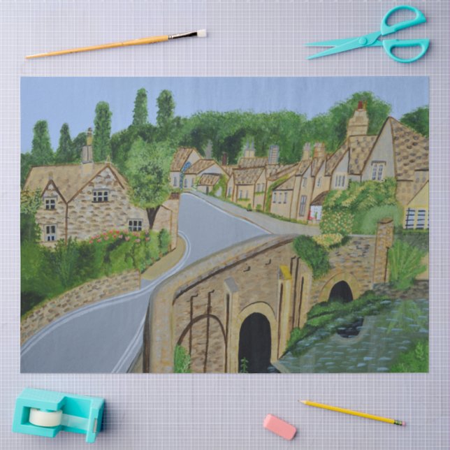 Papel De Seda Pueblo inglés de Cotswolds (Artesanía)