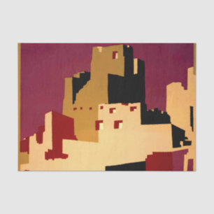 Papel De Seda Pueblos Antiguos del Suroeste Arte de Cartel WPA
