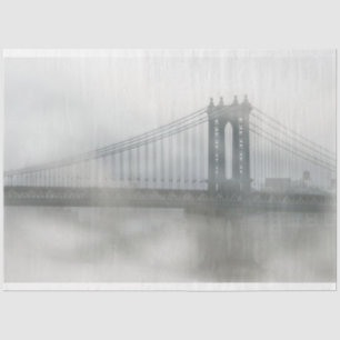 Papel De Seda Puente de Brooklyn bajo la niebla Nueva York