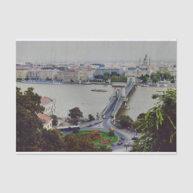Papel De Seda Puente de cadena, Budapest (Anverso)