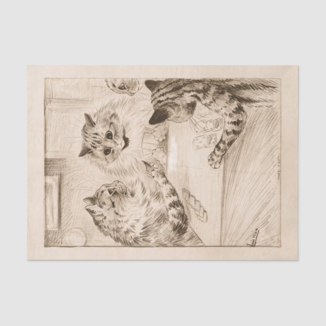 Papel De Seda Puente de suspiros por Louis Wain (Anverso)