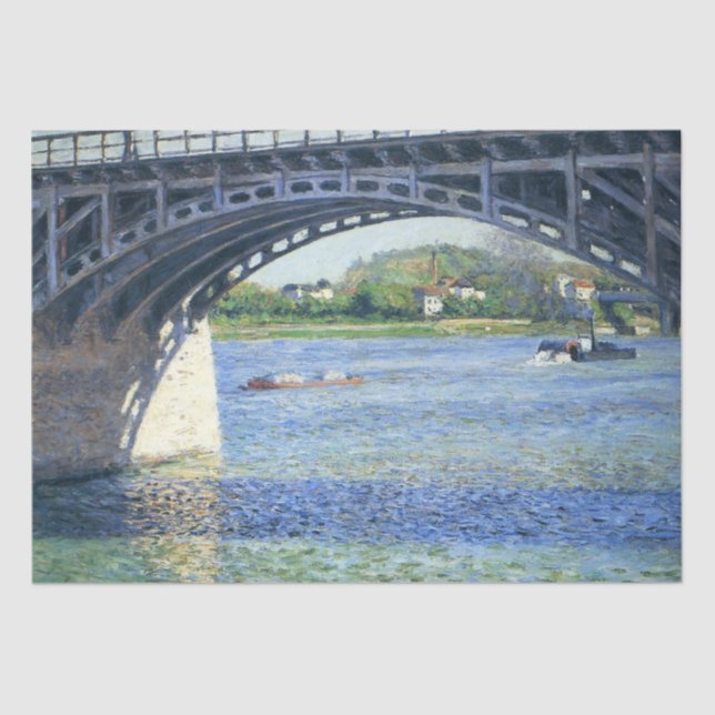 Papel De Seda Puente en Argenteuil (por Gustave Caillebotte) (Anverso)