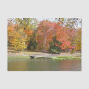 Papel De Seda Puente Seven Springs Fall III Paisaje de Otoño