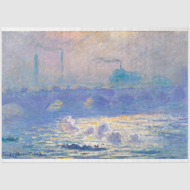 Papel De Seda Puente Waterloo (Londres), Monet (Anverso)