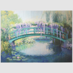 Papel De Seda Puente y glicinia Impresionista Art Decoupage