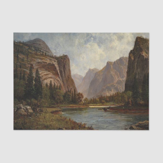 Papel De Seda Puerta de Bierstadt de la pintura yosemite (Anverso)