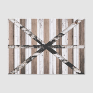 Papel De Seda Puerta de Granero Rústica de Madera Múltiple Blanc