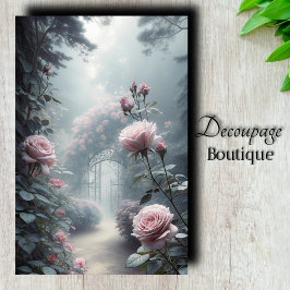 Papel De Seda Puerta del Jardín de Rosas Decoupage