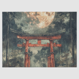 Papel De Seda Puerta del Templo Vermillion Acuarela Tinta (2)