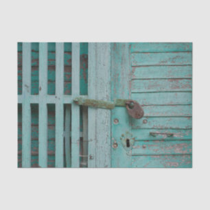 Papel De Seda Puerta Turquesa del Tiempo