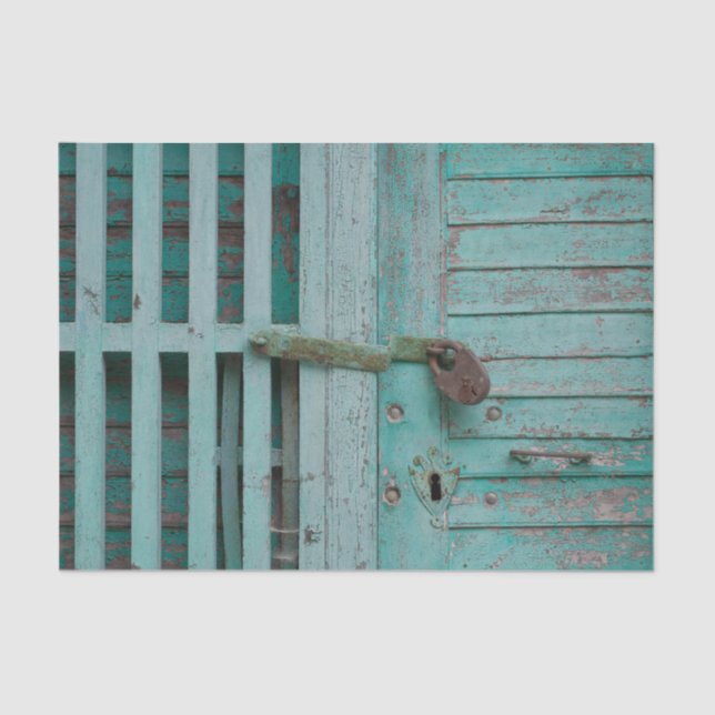 Papel De Seda Puerta Turquesa del Tiempo (Anverso)