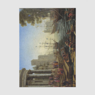 Papel De Seda Puerto con la Embarcación de Santa Úrsula