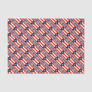 Papel De Seda Puerto Rico y la bandera puertorriqueña enaltecida